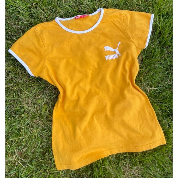 Puma Tops - Yellow Puma Ringer Tee